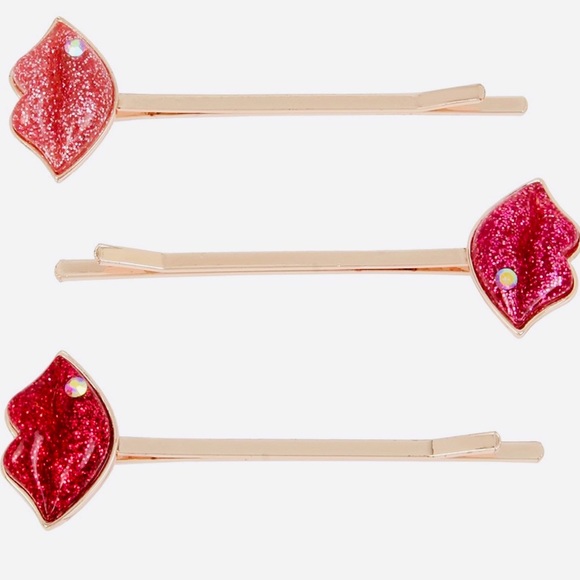 New 👄Betsey Johnson 👄Lips Hair Pin Set - Picture 2 of 14